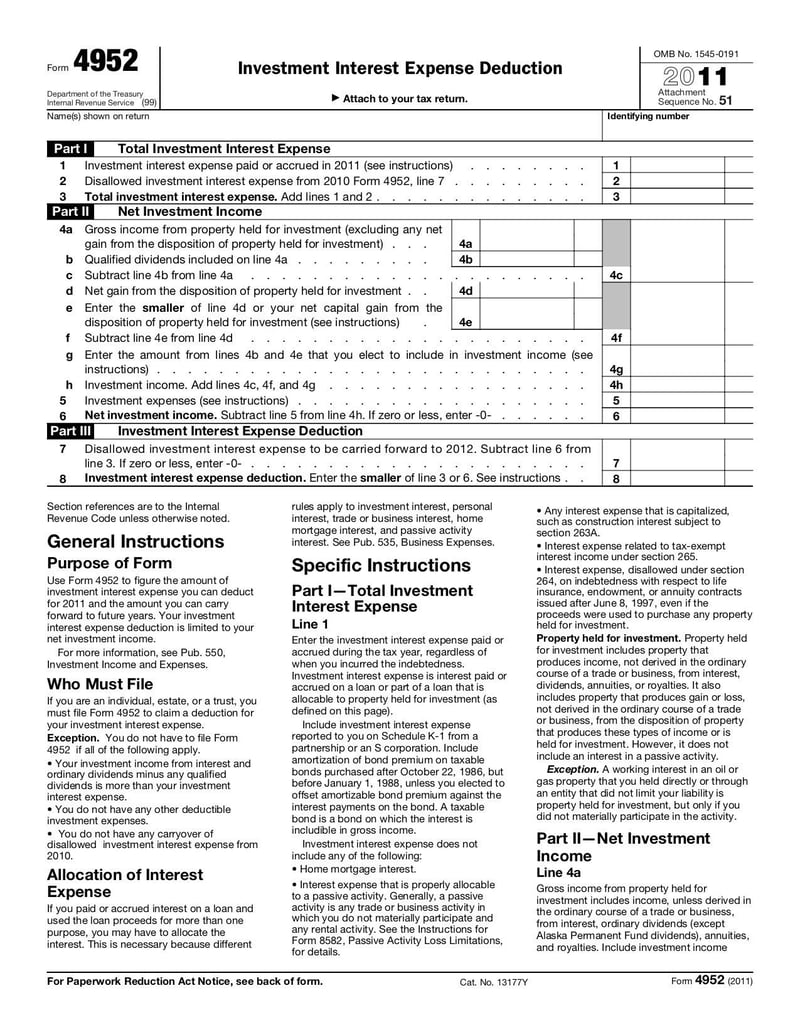 Large thumbnail of Form 4952 - Nov 2011