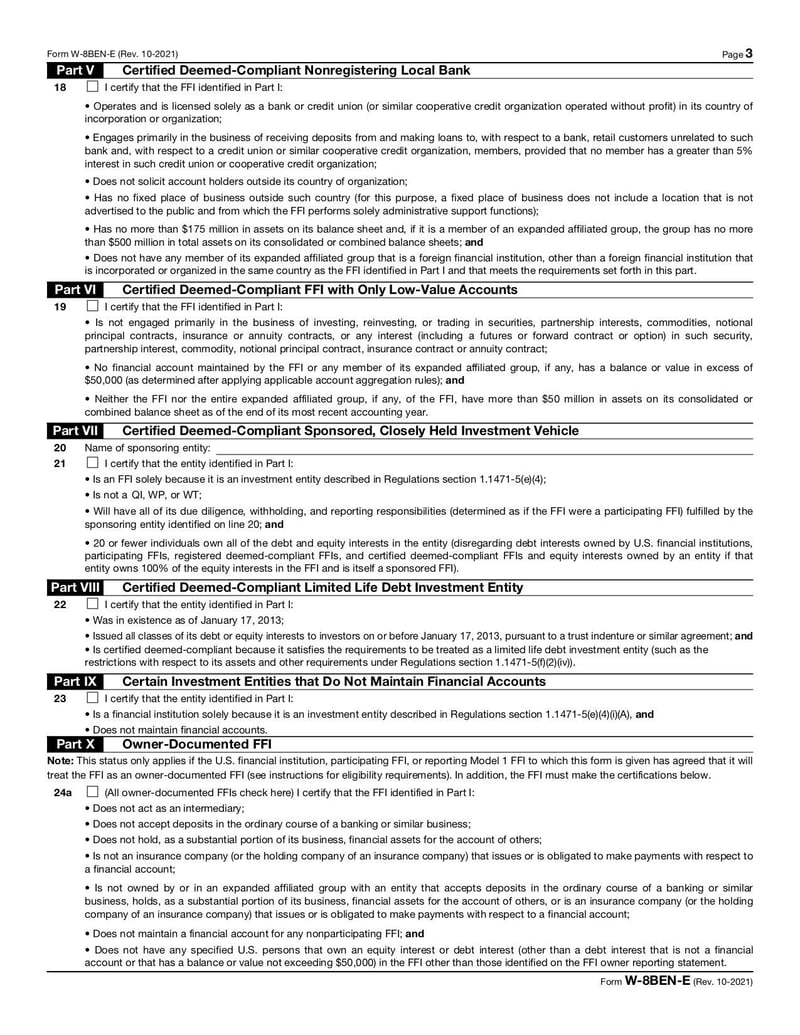 Large thumbnail of Form W-8BEN-E - Oct 2021