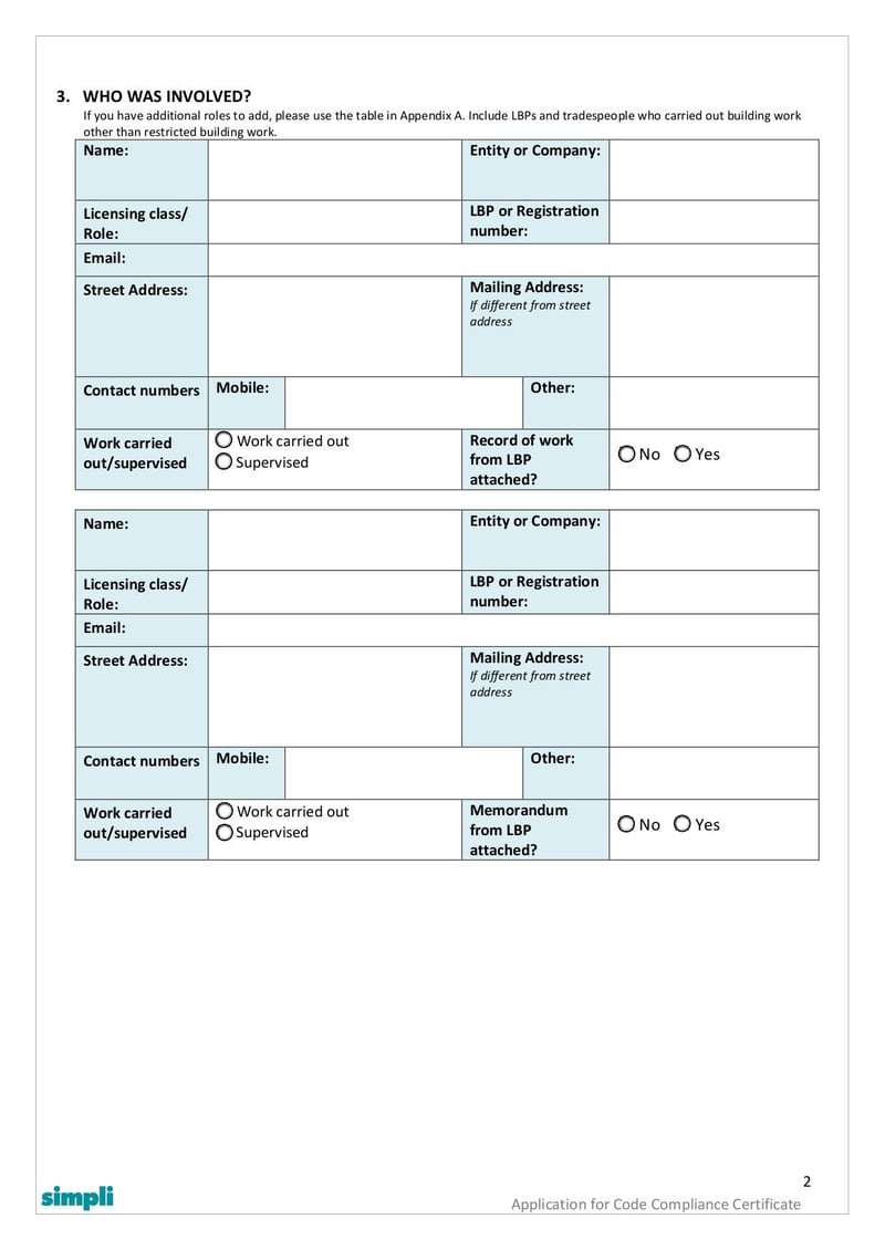 Large thumbnail of Code Compliance Certificate Application - Form 6 - Nov 2022