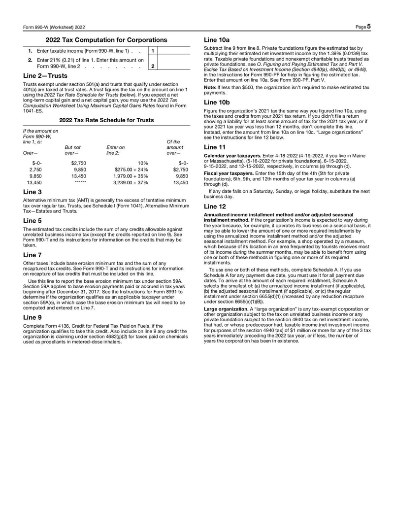 Thumbnail of Form 990-W - Jan 2022 - page 4