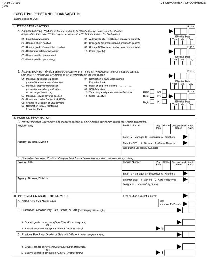 Large thumbnail of Form CD-590 Executive Personnel Transaction - Mar 2005