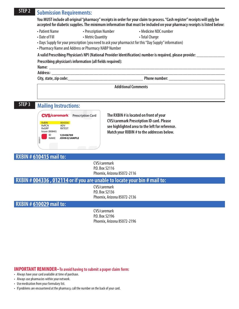 Thumbnail of Prescription Reimbursement Claim Form - Aug 2015 - page 1