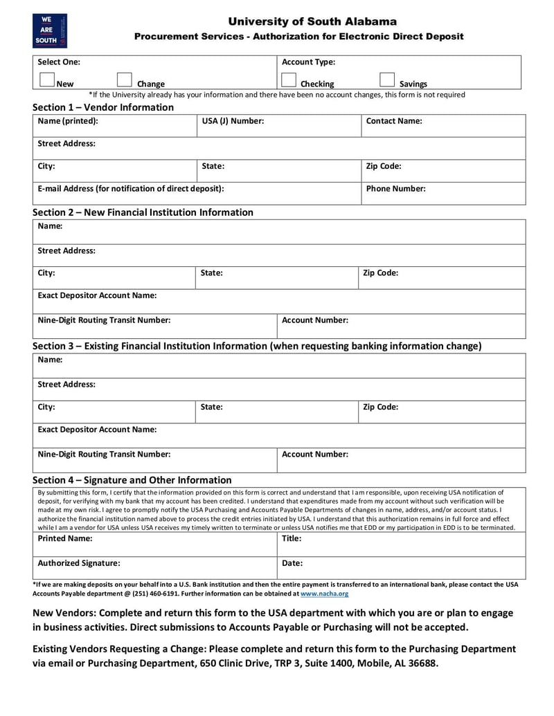 Large thumbnail of Authorization for Electronic Direct Deposit - Nov 2018
