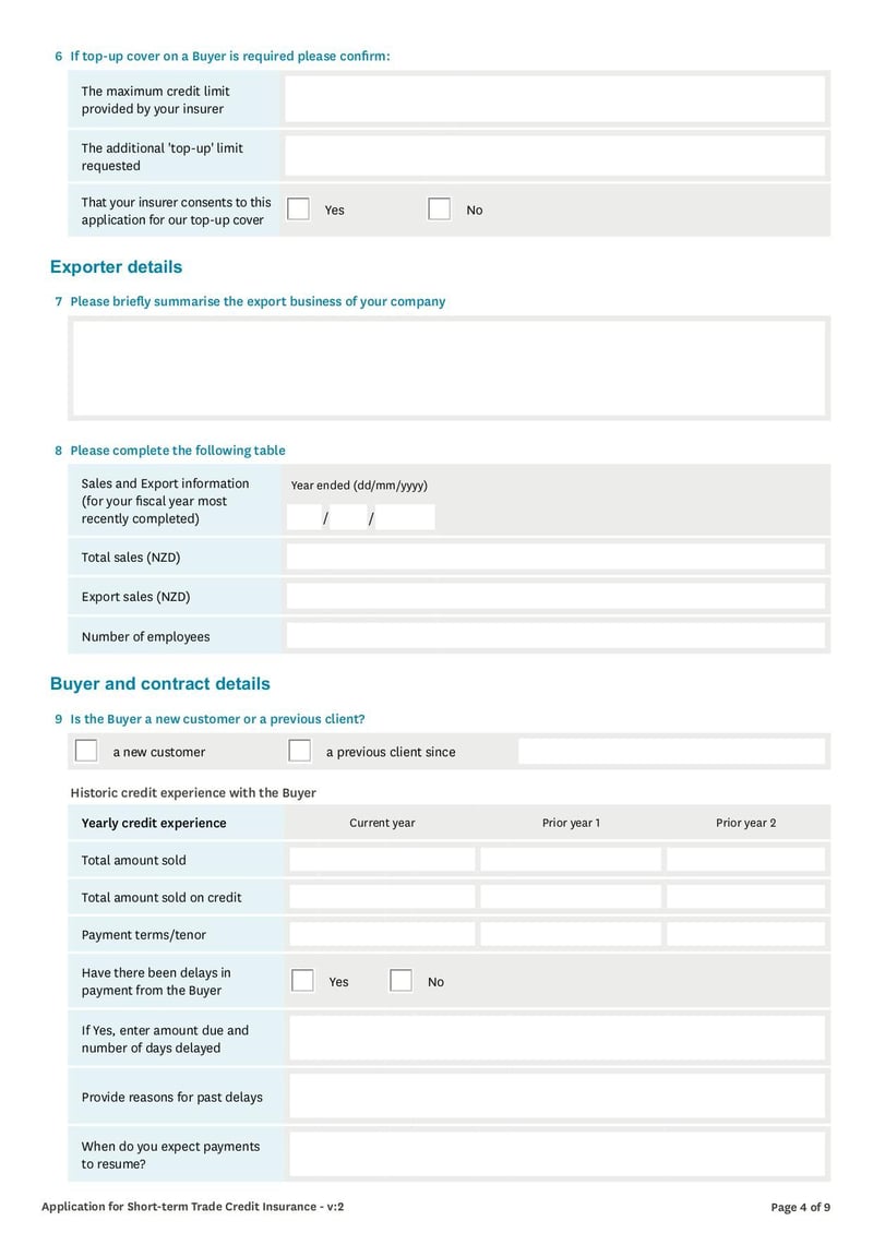 Large thumbnail of Application Form for Short-Term Trade Credit Insurance - Apr 2020