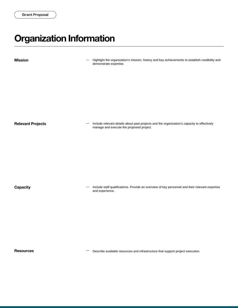 Grant Proposal for requesting funding by detailing project goals and budget