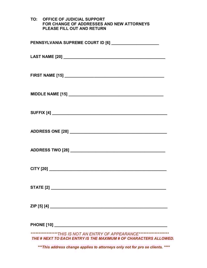 Large thumbnail of Change of Address for Attorney - Mar 2009