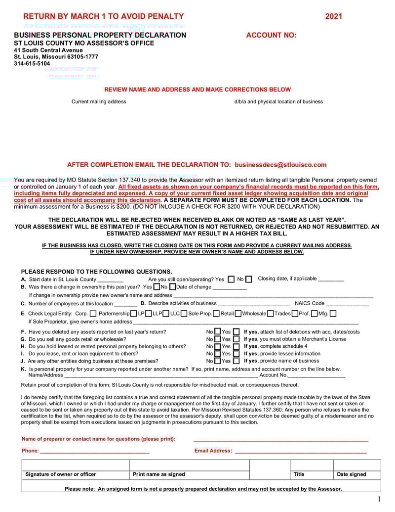 business personal property declaration | fill and sign online with