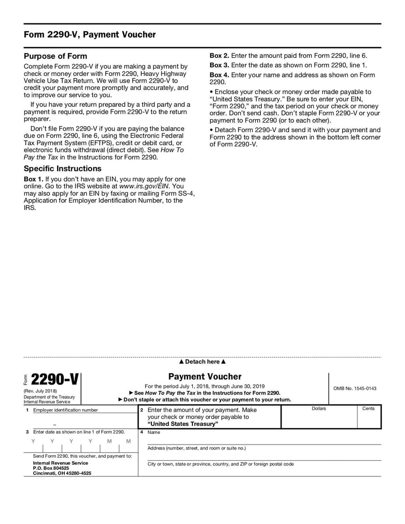 Large thumbnail of Form 2290 - Jul 2018
