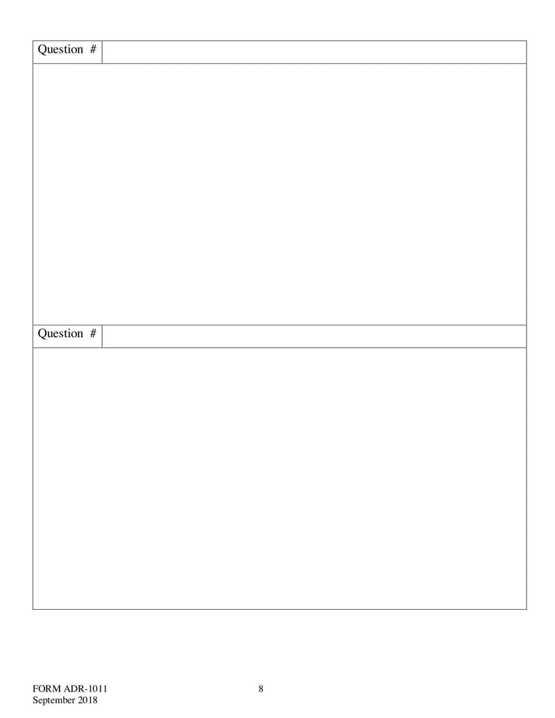 Large thumbnail of Form ADR 1011 - Sep 2018