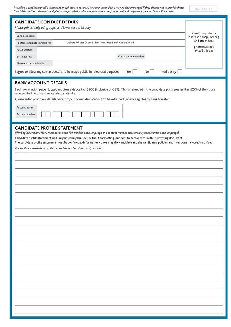 Large thumbnail of Tamahere Woodlands General Ward Nomination Form - Jul 2022