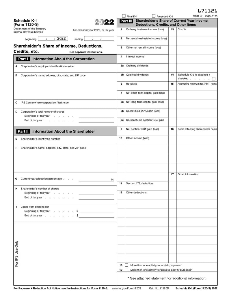 2022 form 1120 s k 1