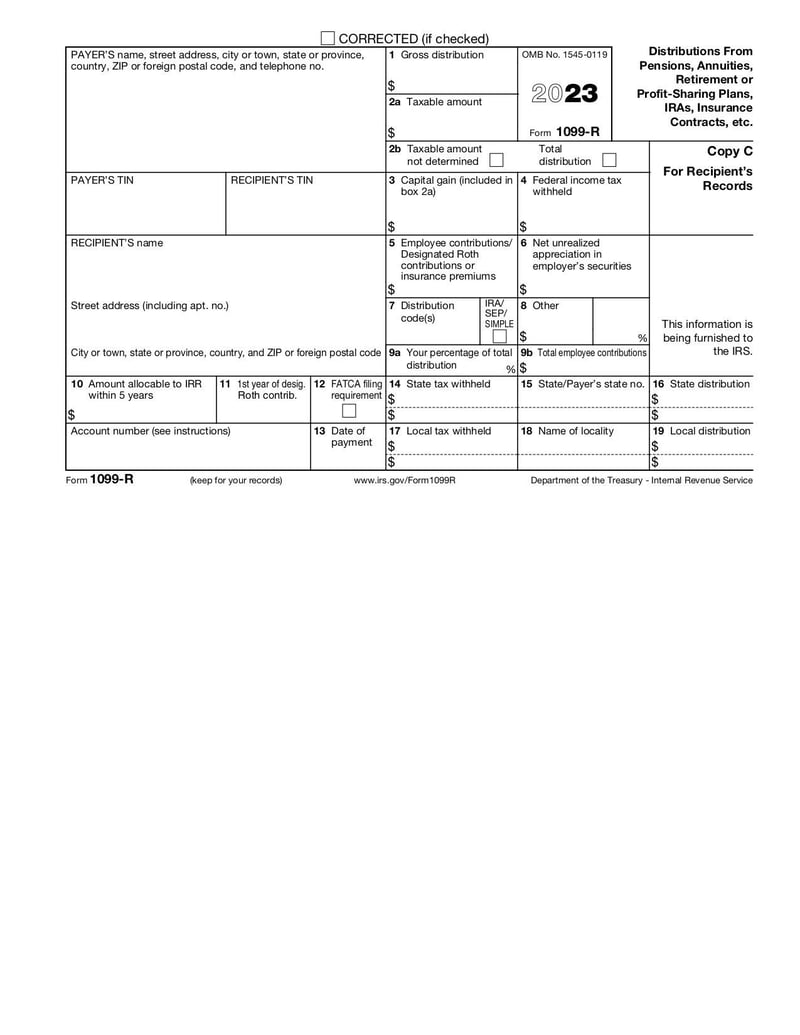 Large thumbnail of Form 1099-R - Jan 2022