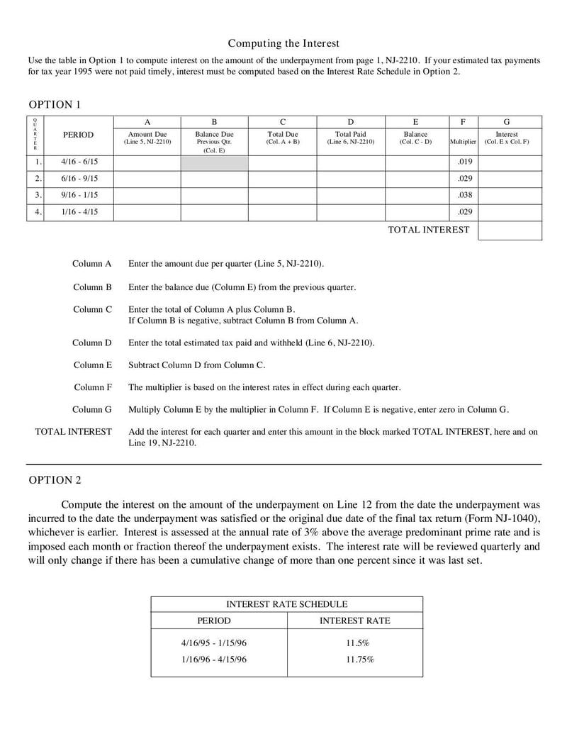 Large thumbnail of Form NJ-2210 - Aug 2007
