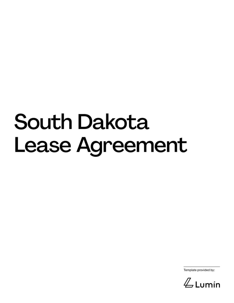 Large thumbnail of South Dakota Lease Agreement Template