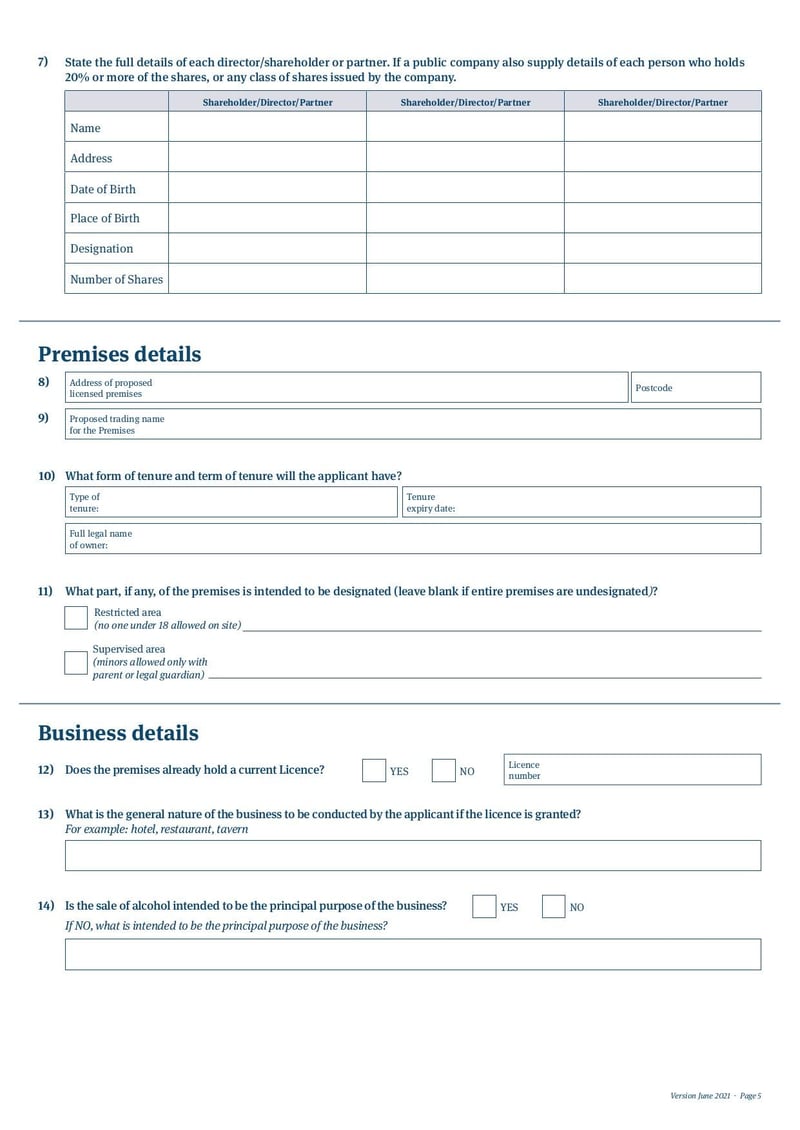 Large thumbnail of Alcohol On-Licence Application Form - Jun 2021