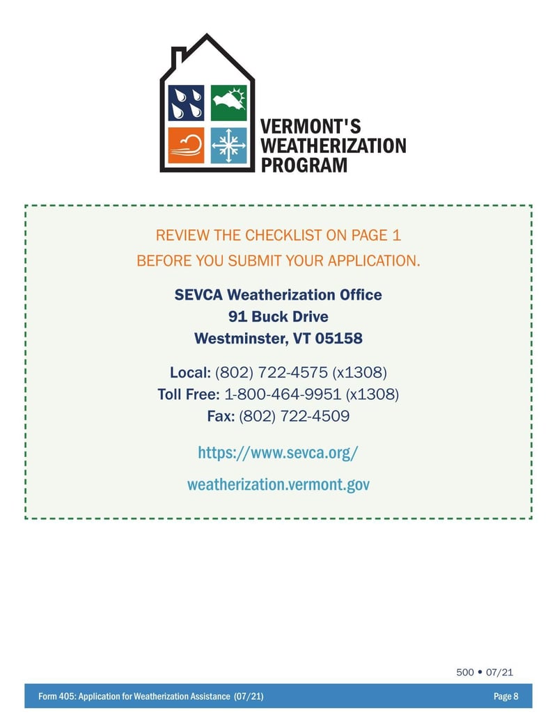 Large thumbnail of SEVCA Form 405 (2021)