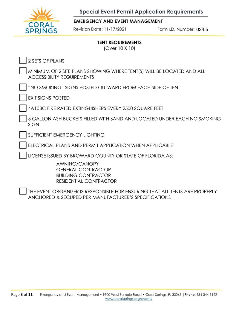 Large thumbnail of Coral Springs Special Event Permit Application Requirements