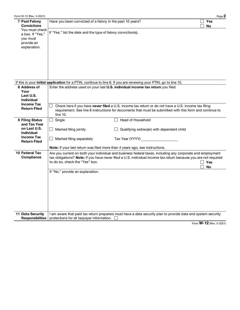 Large thumbnail of Form W-12 - May 2021