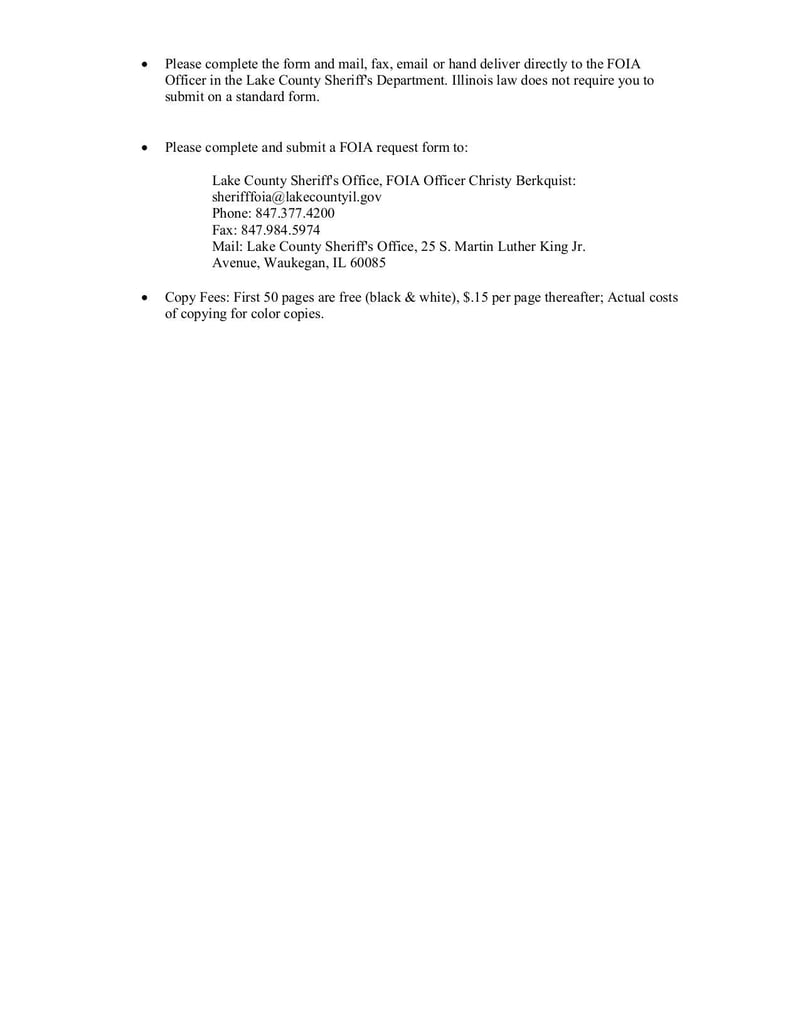 Large thumbnail of Freedom of Information Act (FOIA) Request Form - Feb 2014