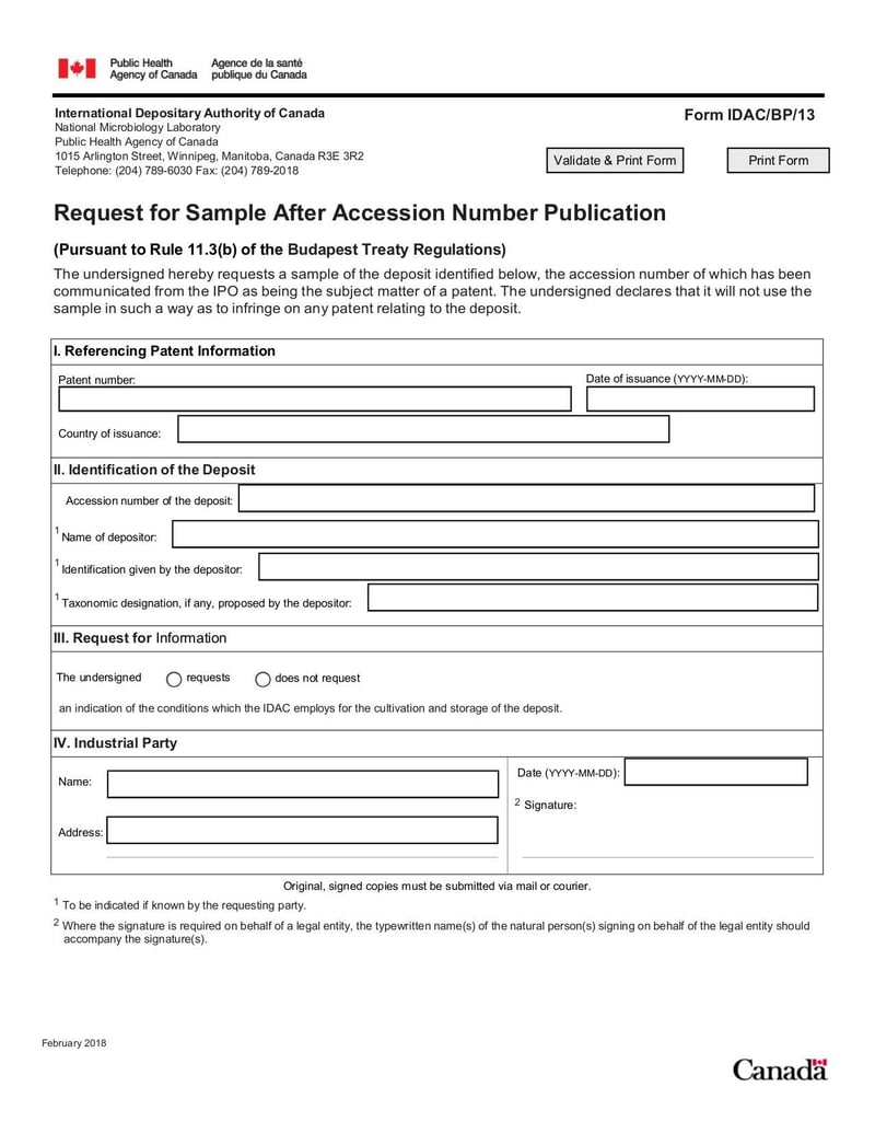Large thumbnail of Form IDAC/BP/13 - Feb 2018