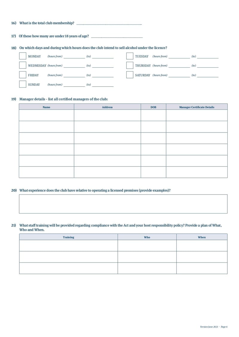 Large thumbnail of New Club Licence Application Form - Jun 2021