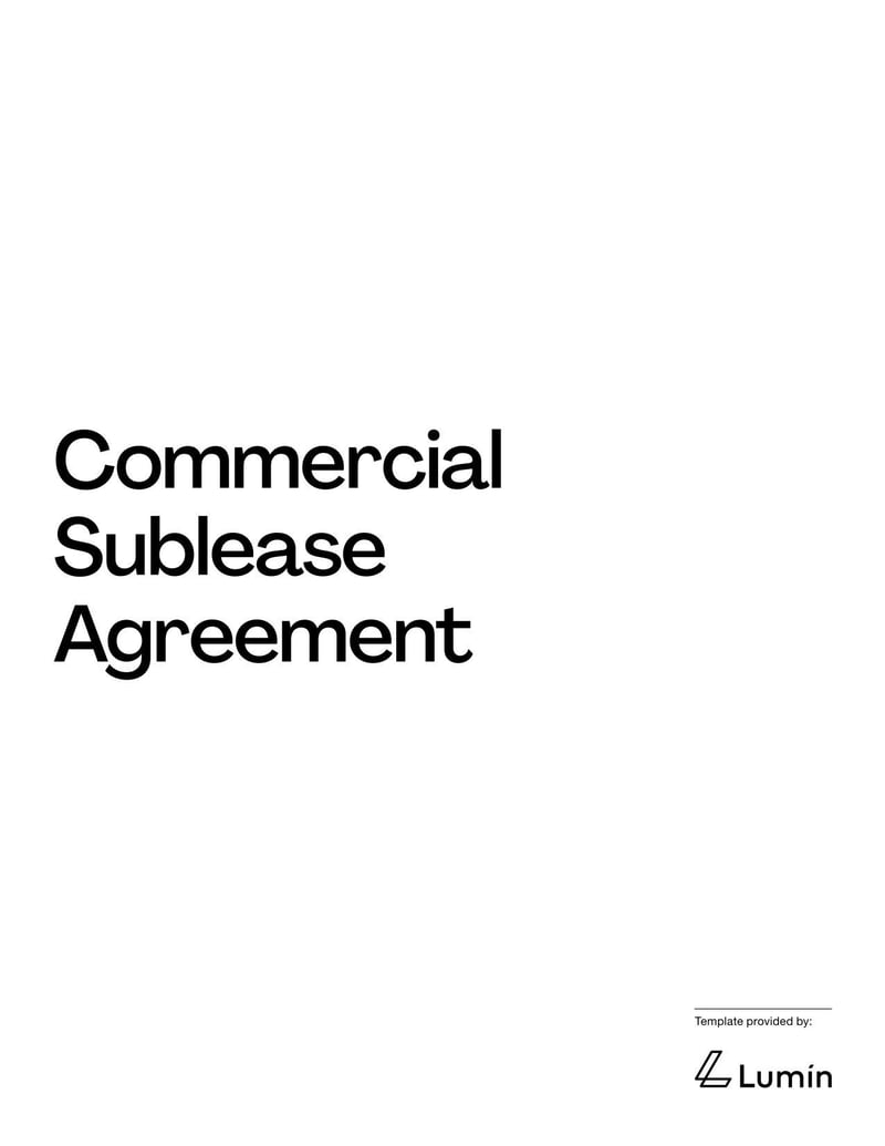 Commercial Sublease Agreement for subleasing business or retail space