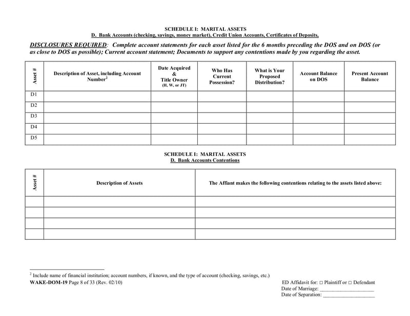 Large thumbnail of Equitable Distribution Inventory Affidavit - May 2010