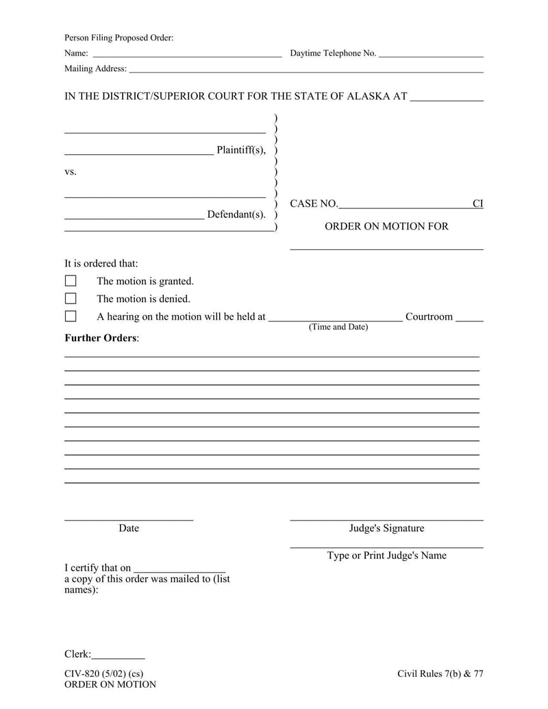 Large thumbnail of Form CIV-820