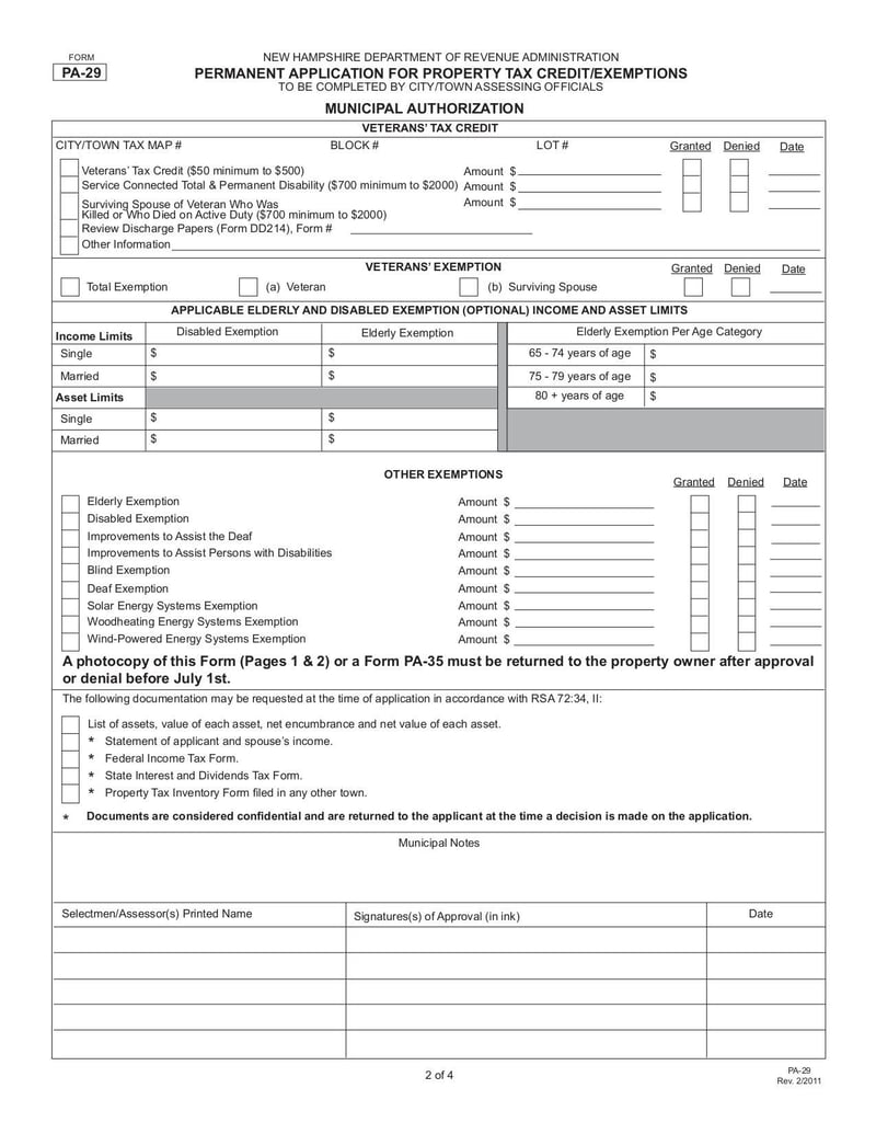 Large thumbnail of Form PA-29 - Mar 2011