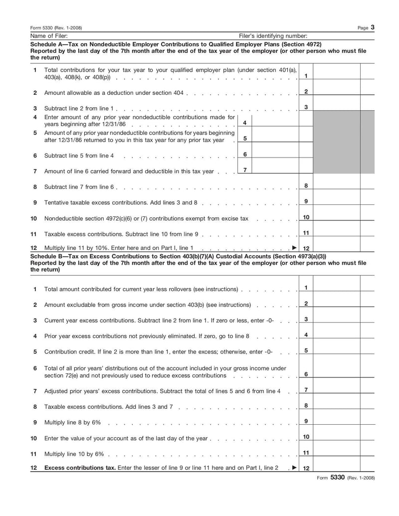 Large thumbnail of Form 5330 - Jan 2008