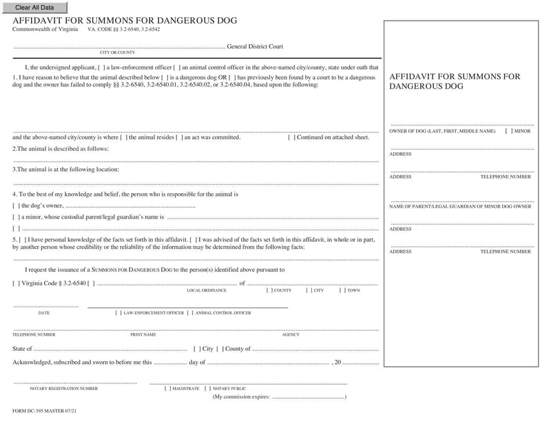 Large thumbnail of Form DC-395