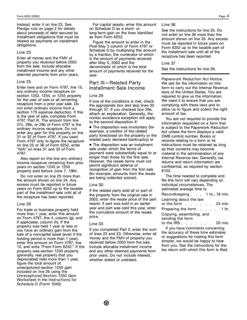 Large thumbnail of Form 6252 - Jun 2006