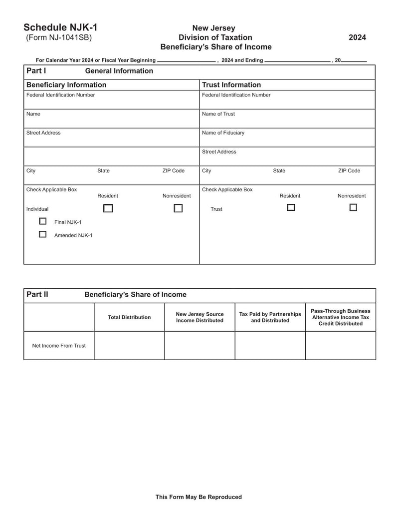 Large thumbnail of Form NJ-1041SB - 2024