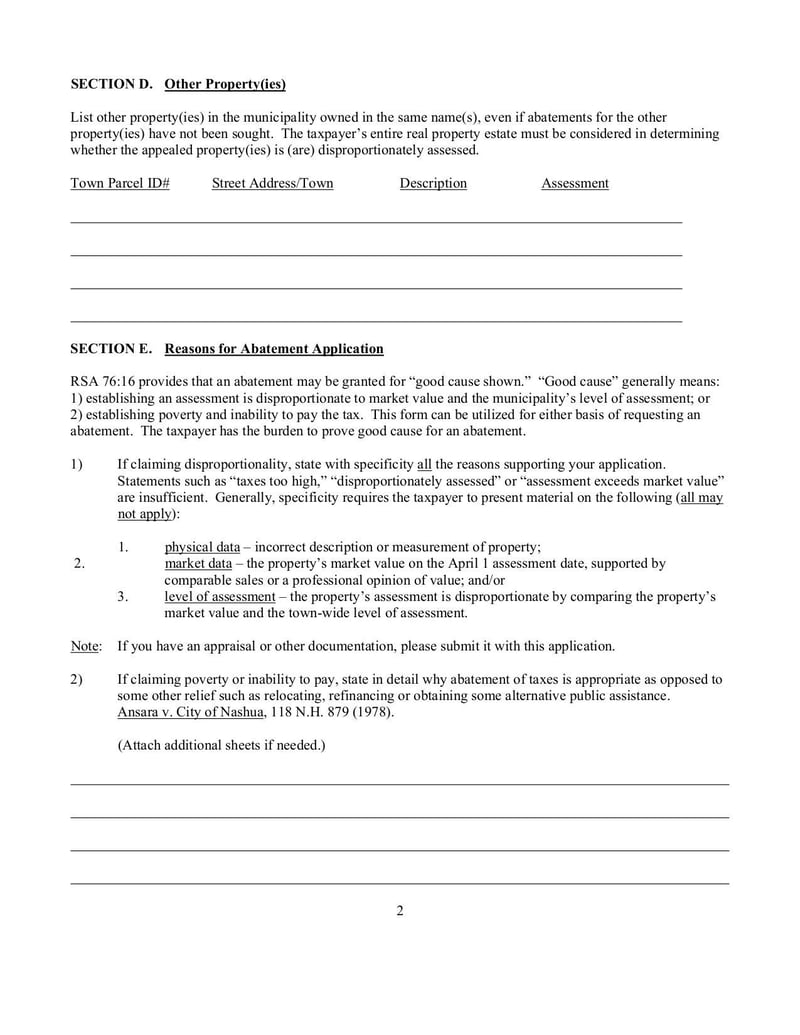 Large thumbnail of Taxpayer’s RSA 76:16 Abatement Application To Municipality - Dec 2013