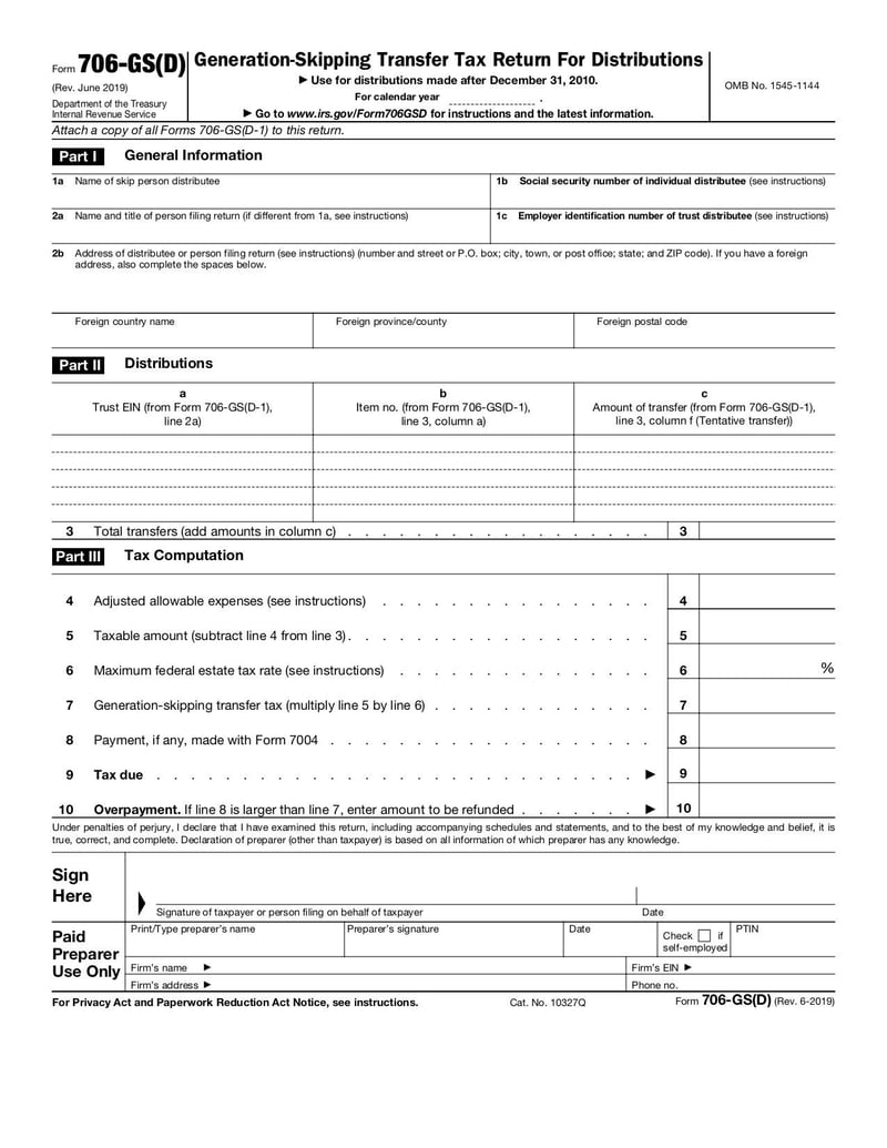 Large thumbnail of Form 706-GS(D) - Jun 2019