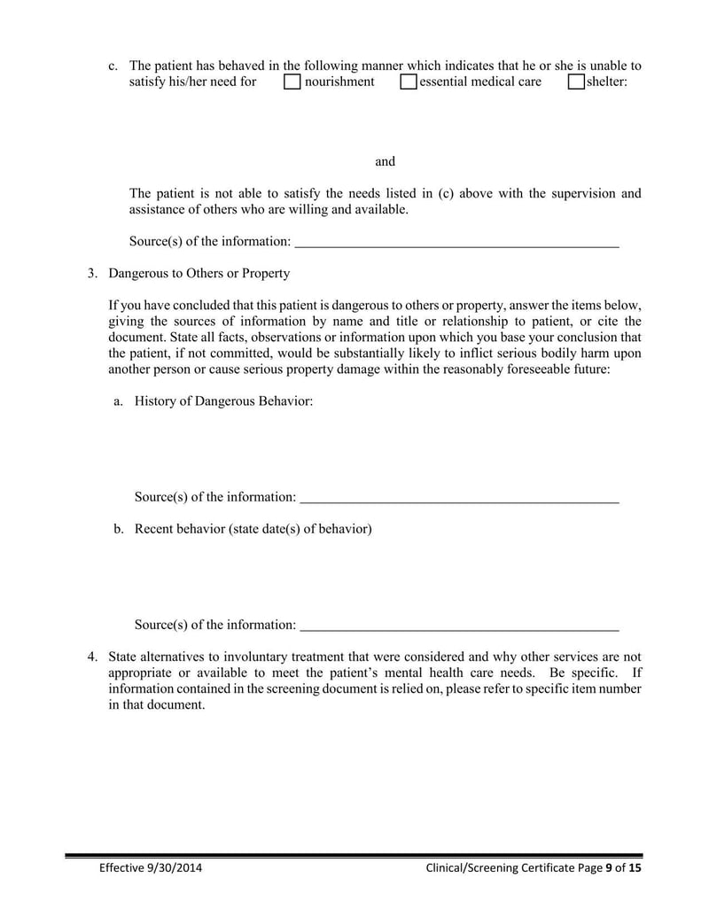 Large thumbnail of New Jersey Clinical Screening Certificate for Involuntary Commitment of Mentally Ill Adults