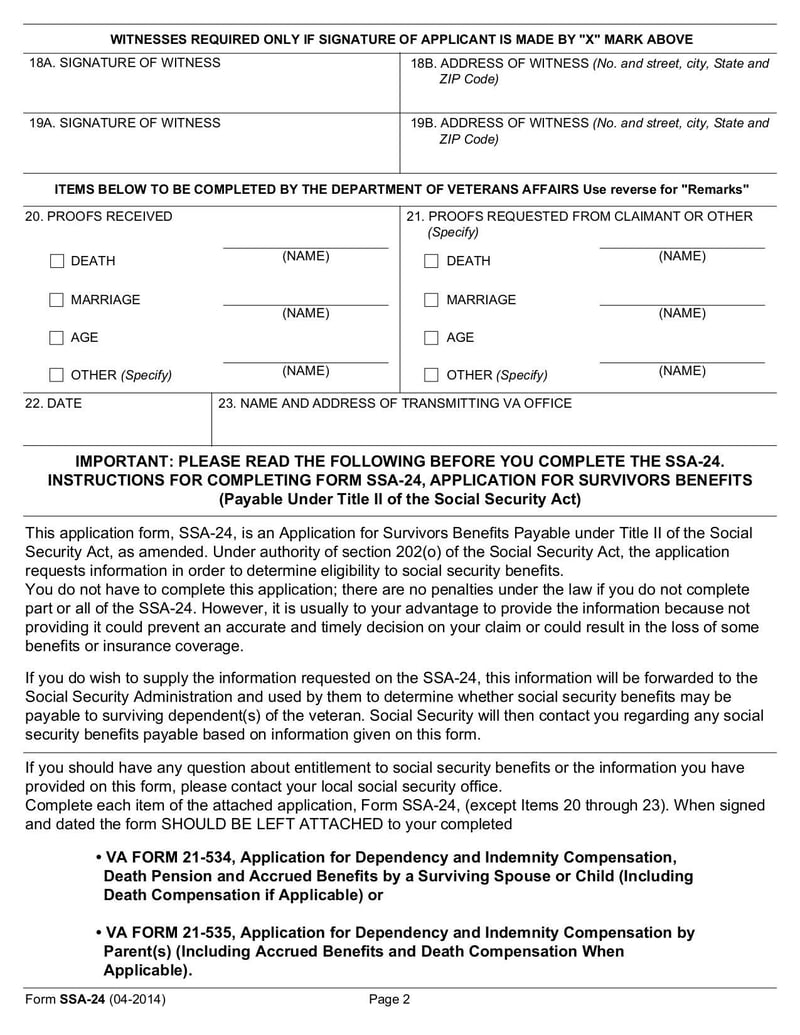 Large thumbnail of Form SSA-24 - Feb 2016