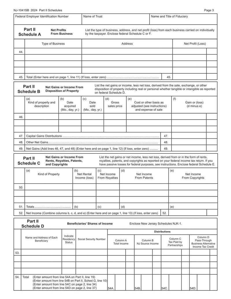 Large thumbnail of Form NJ-1041SB - 2024
