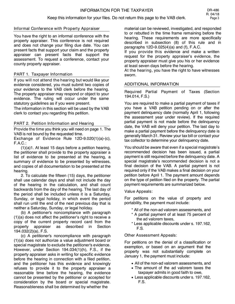 Large thumbnail of Form DR-486 - Apr 2018