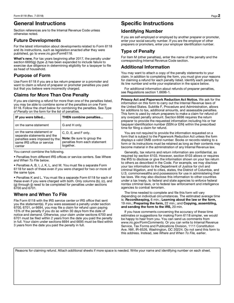 Large thumbnail of Form 6118 - Jul 2018