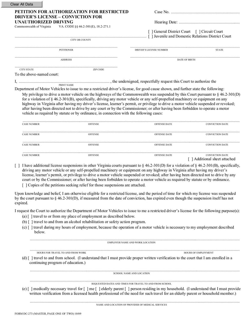 Large thumbnail of Form DC-273 - May 2020