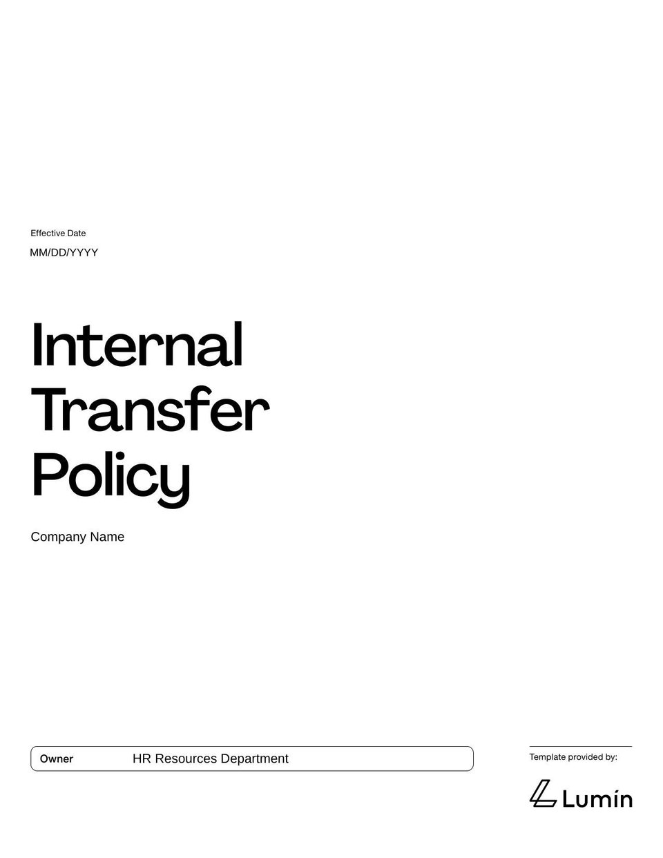 Internal Transfer Policy Template Fill and sign with Lumin