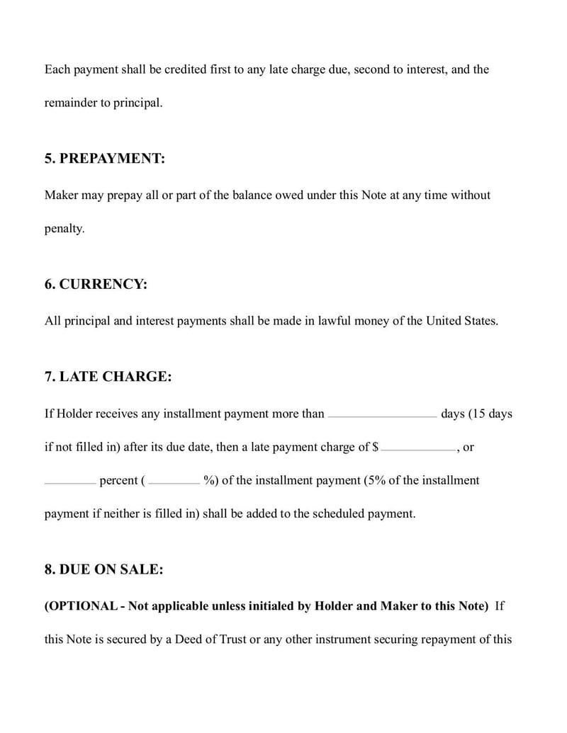 Large thumbnail of Promissory Note Template