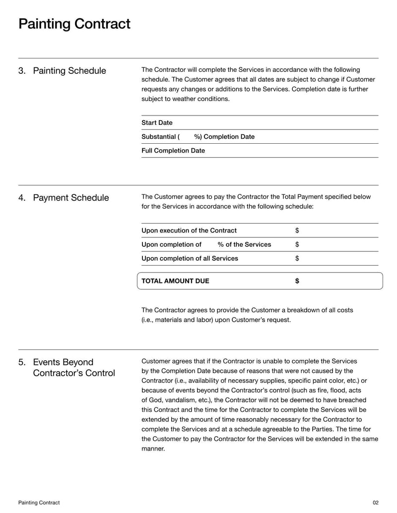 Large thumbnail of Painting Contract Template