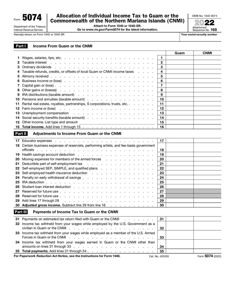 Large thumbnail of Form 5074 - Jan 2022