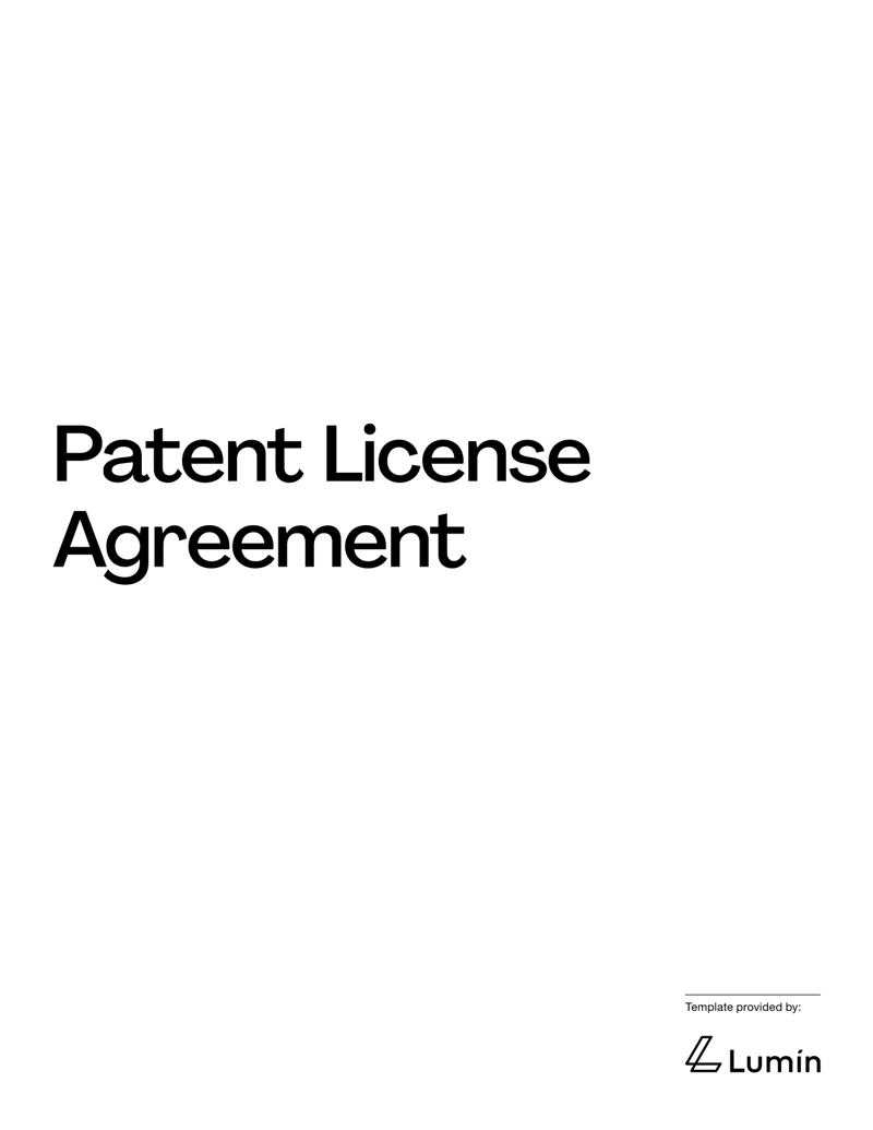 Patent License Agreement detailing royalty terms, license scope and patent protections