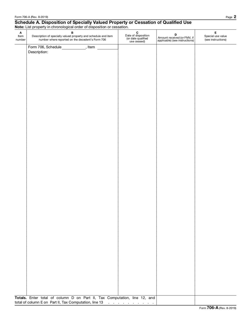 Large thumbnail of Form 706-A - Aug 2019