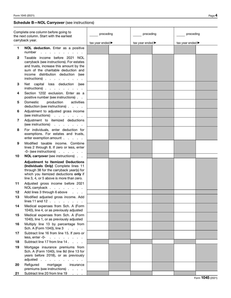 Large thumbnail of Form 1045 - Jan 2022