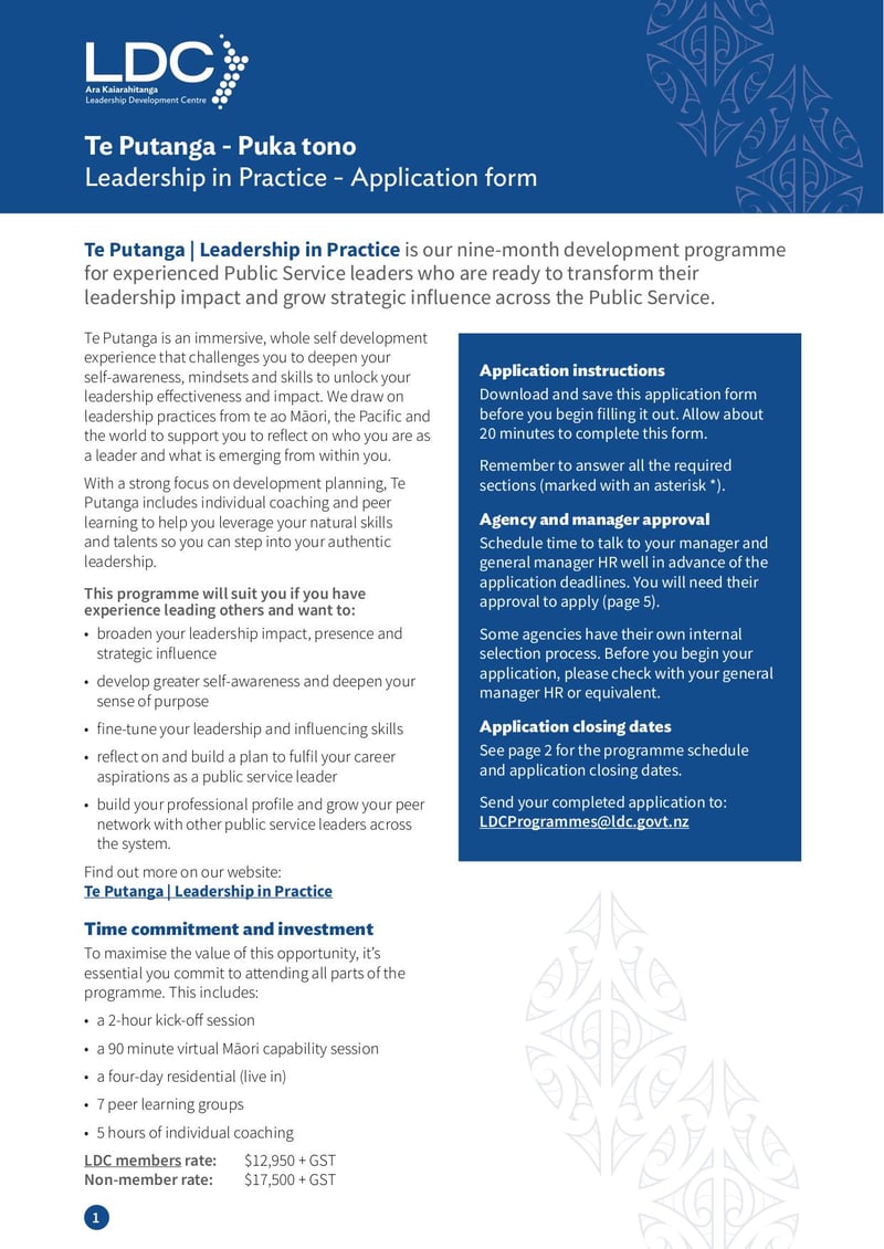 Large thumbnail of Leadership in Practice Application Form - Nov 2022