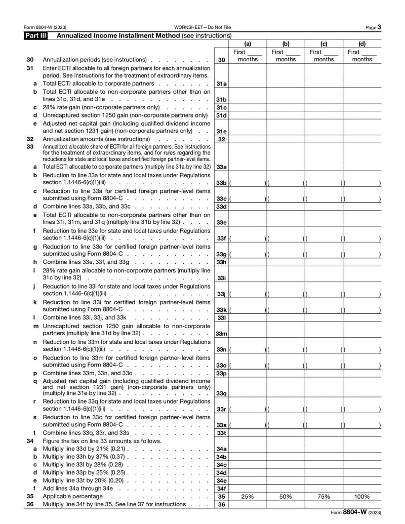 Thumbnail of Form 8804-W - Jan 2023 - page 2
